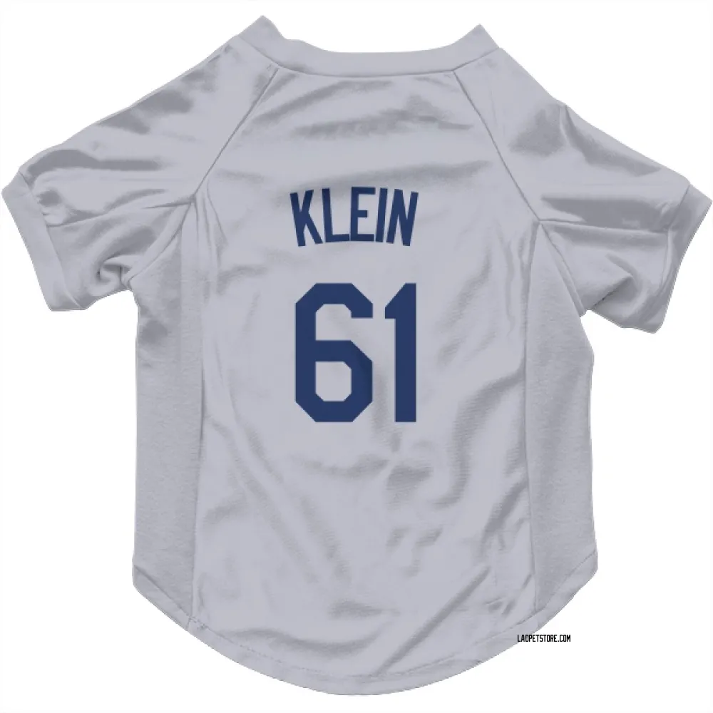Los Angeles Dodgers Will Klein Gray Pet Jersey for Dog & Cat