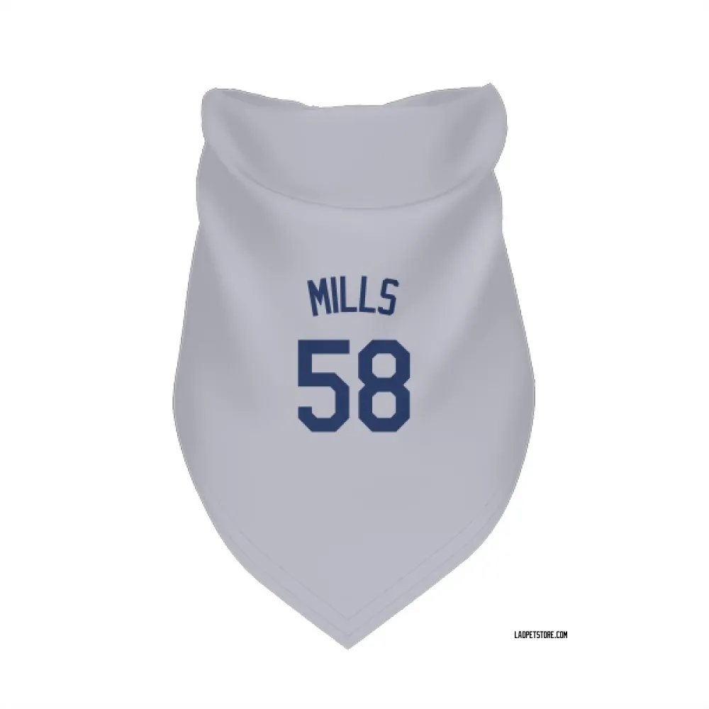 Los Angeles Dodgers Wyatt Mills Gray Pet Bandana for Dog & Cat