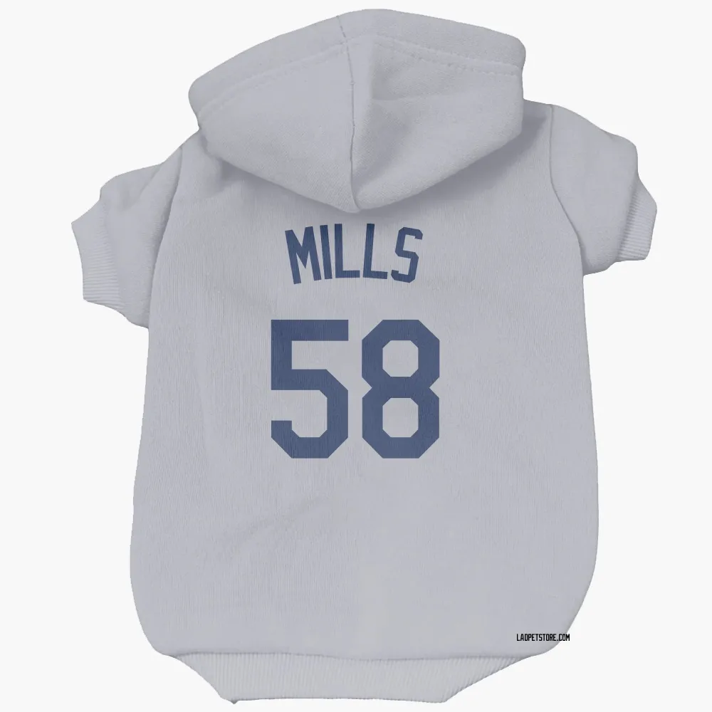 Los Angeles Dodgers Wyatt Mills Gray Pet Hoodie for Dog & Cat