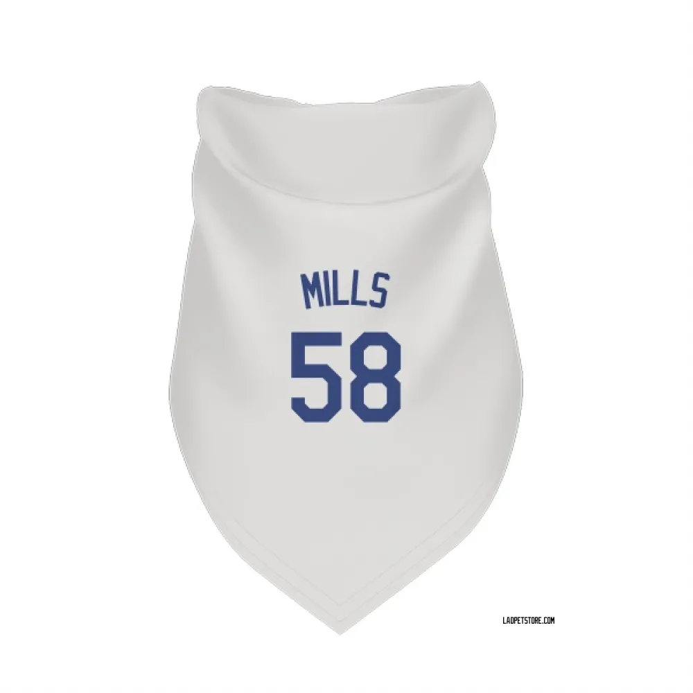 Los Angeles Dodgers Wyatt Mills White Pet Bandana for Dog & Cat