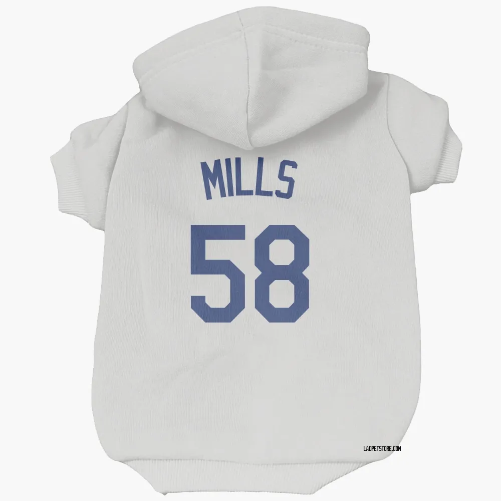 Los Angeles Dodgers Wyatt Mills White Pet Hoodie for Dog & Cat