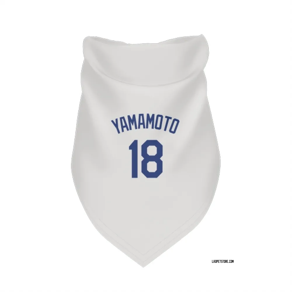Los Angeles Dodgers Yoshinobu Yamamoto White Pet Bandana for Dog & Cat