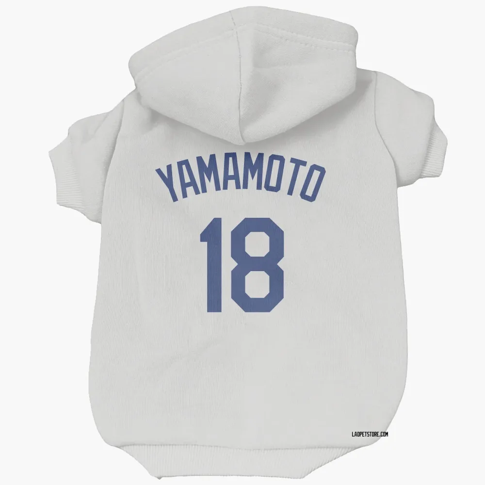 Los Angeles Dodgers Yoshinobu Yamamoto White Pet Hoodie for Dog & Cat